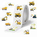 500pc Construction Vehicle Reward Encourage Sticker Roll