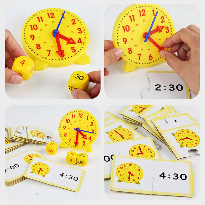 Wonder Time Montessori Clock Hour Minute Second Puzzle Teaching Aid