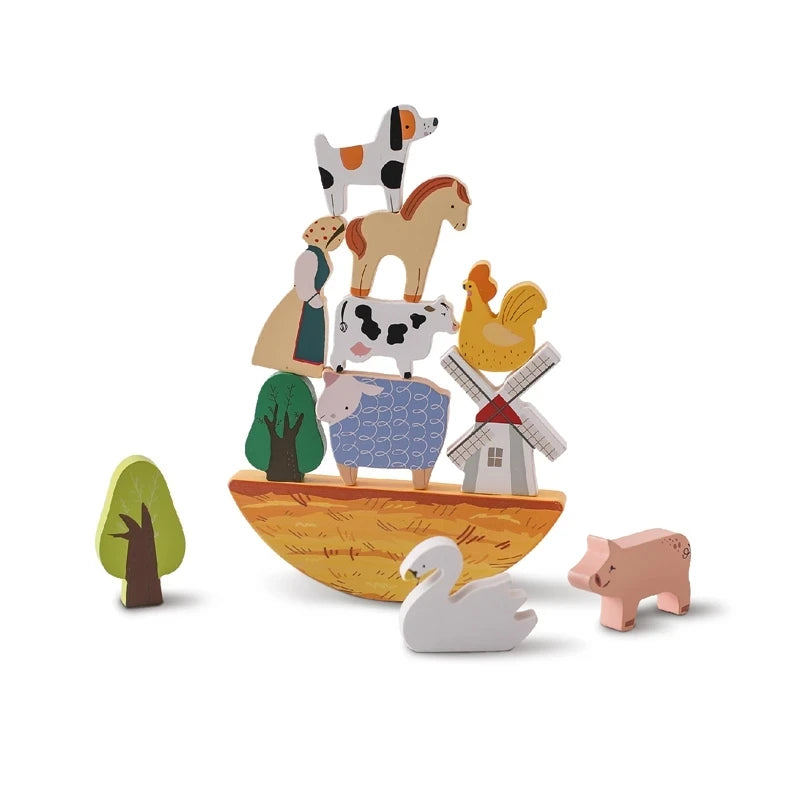 Stack & Explore Montessori Wooden Forest House Block Stacking Set