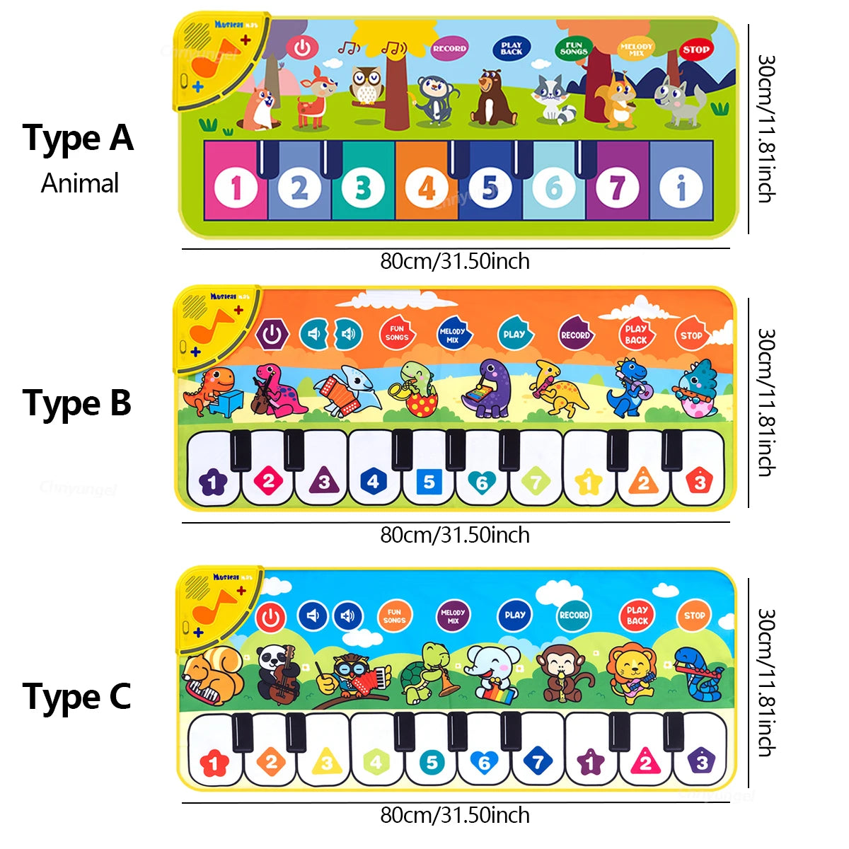 Step & Play Floor Piano Mat Keyboard Dance Music Carpet Set