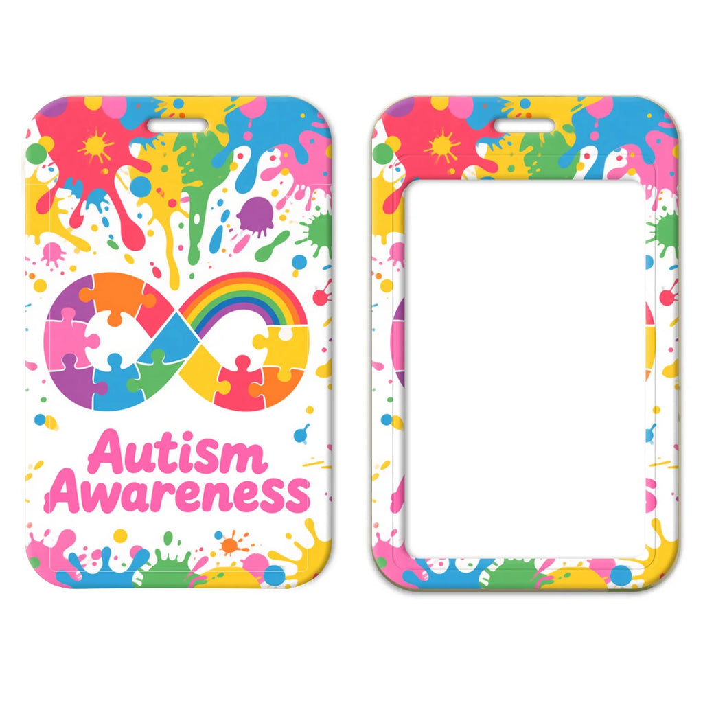 Autism Awareness Puzzle Credential Holder Lanyard