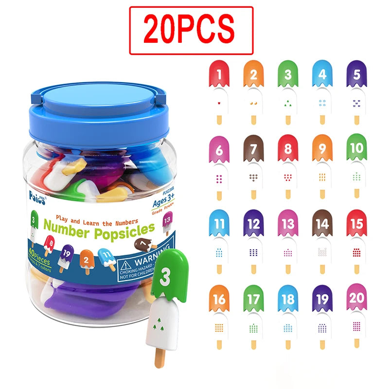 Ice Cream Number Matching Color Cognitive Learning Game Set