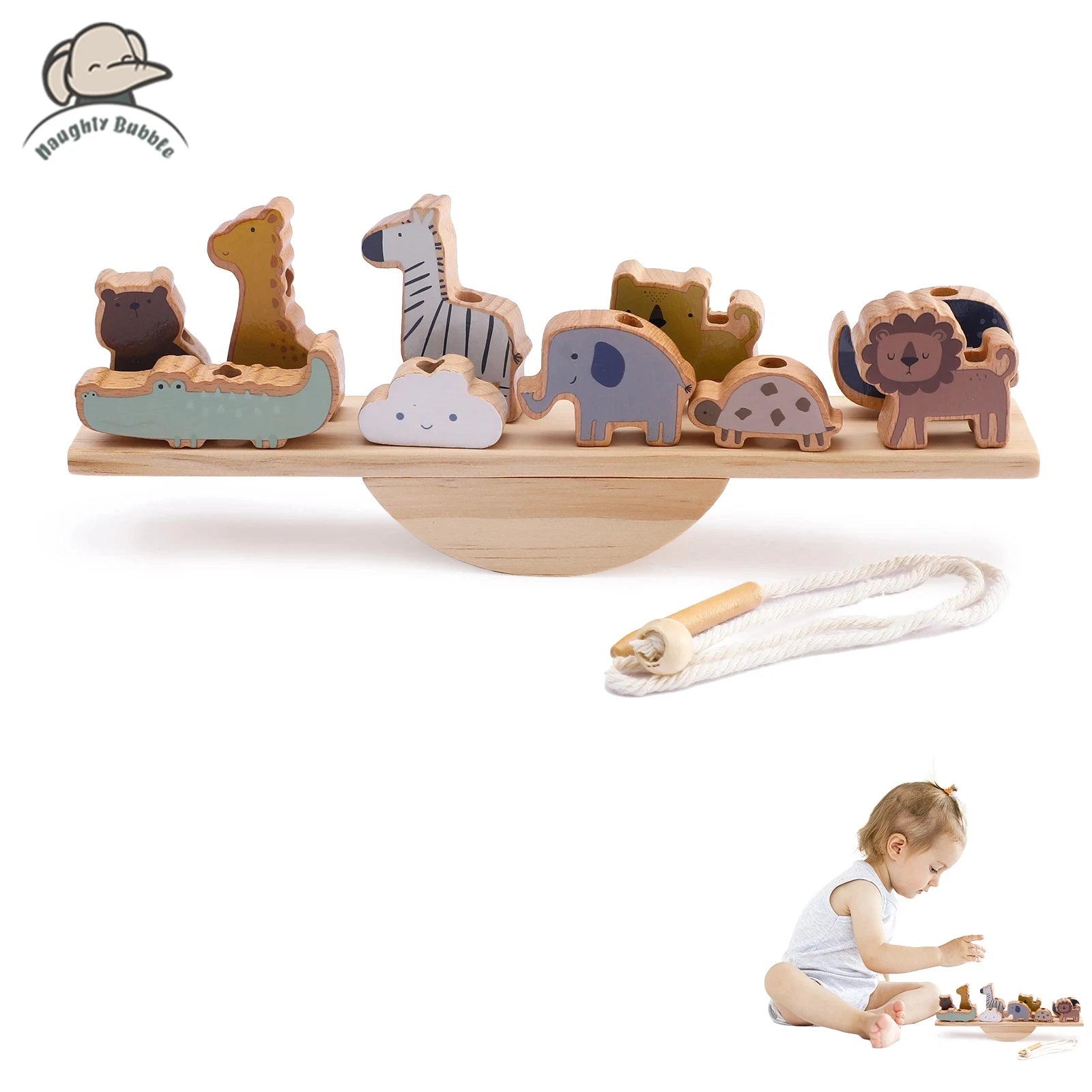 Stack & Explore Montessori Wooden Forest House Block Stacking Set
