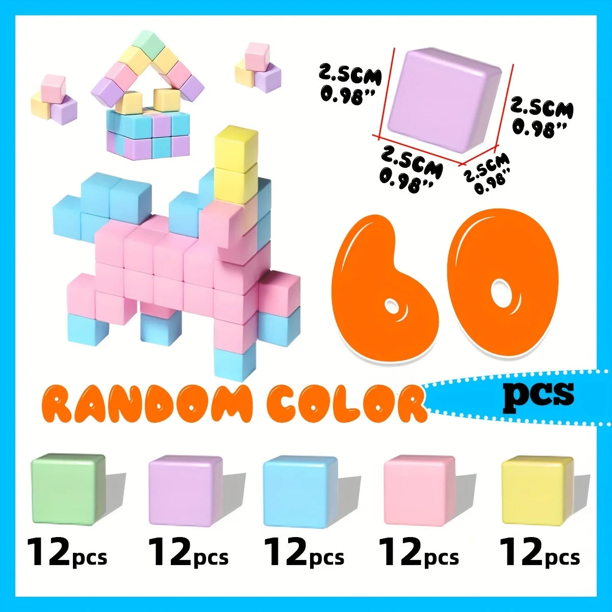 Wonder Build Jumbo Magnetic Cube Building Block Set