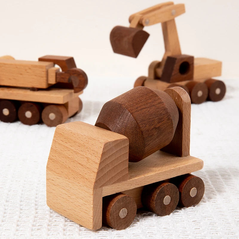 Wonder Wheels Wood Excavator Montessori Toy Set