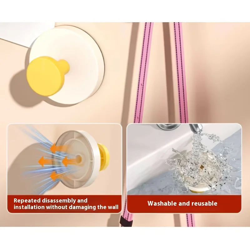 Colorful Suction Cup Hooks, 7-Piece Punch-Free Set