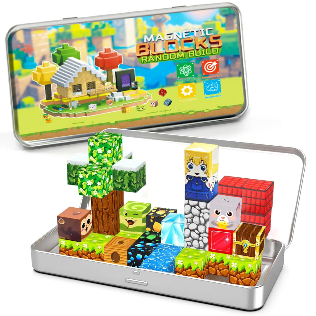 Magnetic building blocks travel set