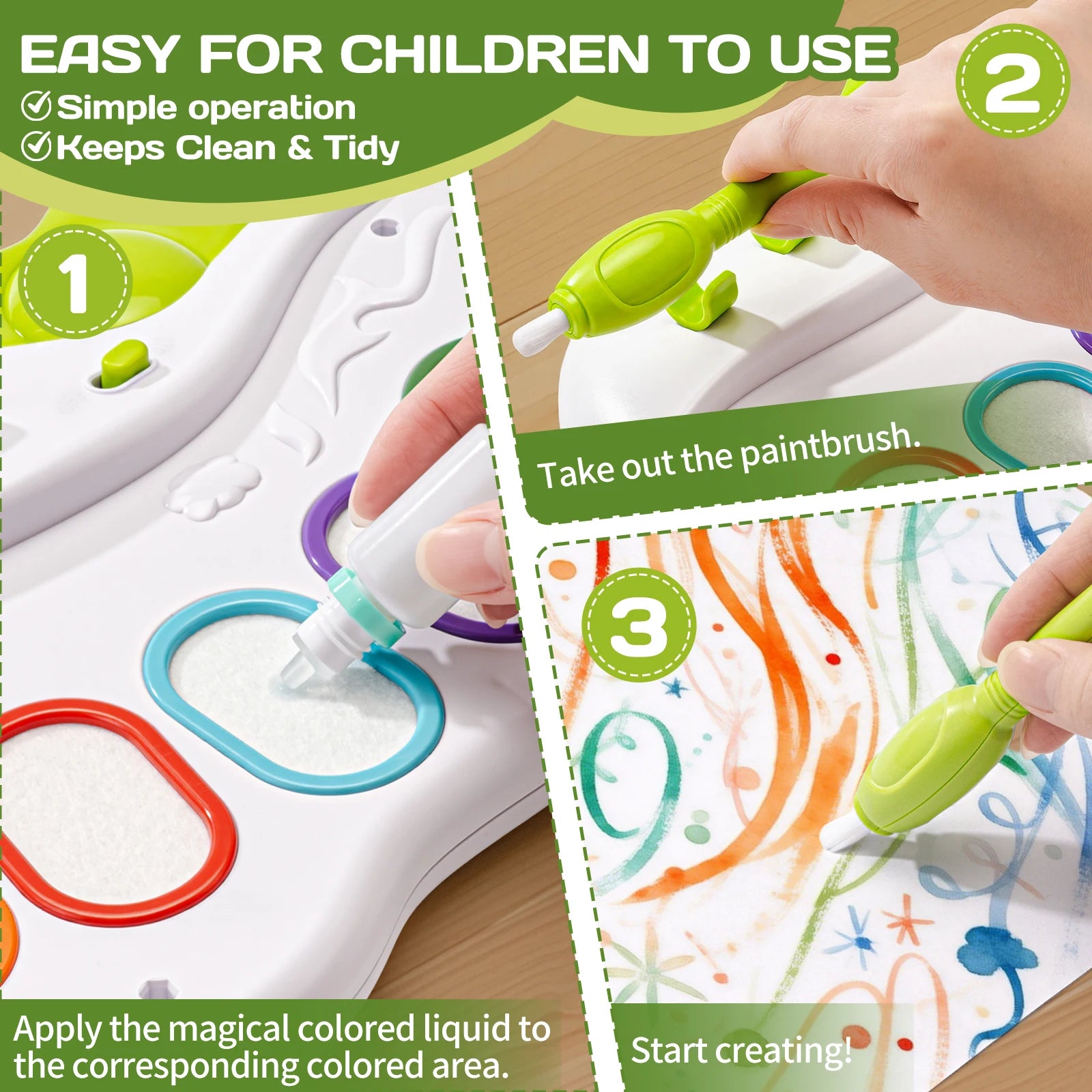 Paint & Play Mess Free Magic Paint Palette Safe Graffiti Set