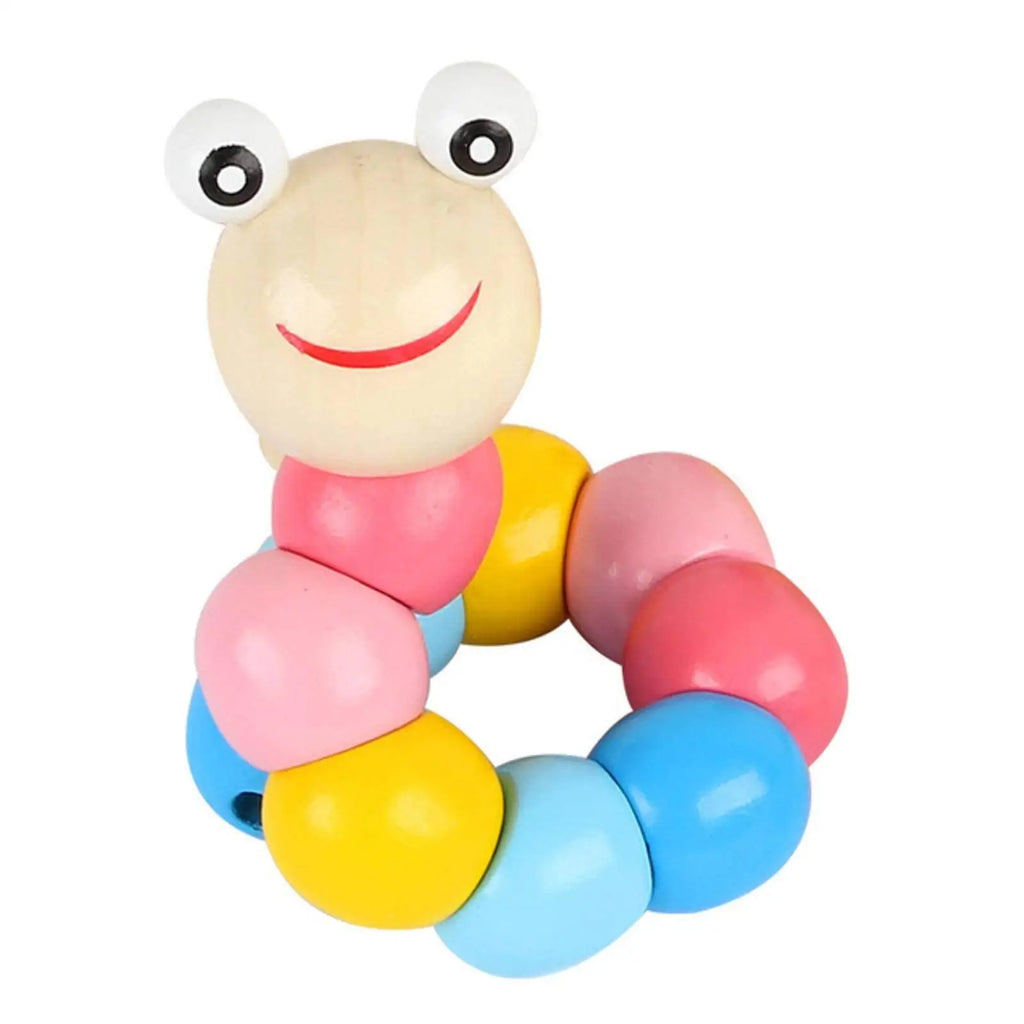 Wiggle & Learn Montessori Wooden Caterpillar Puppet Toy Set