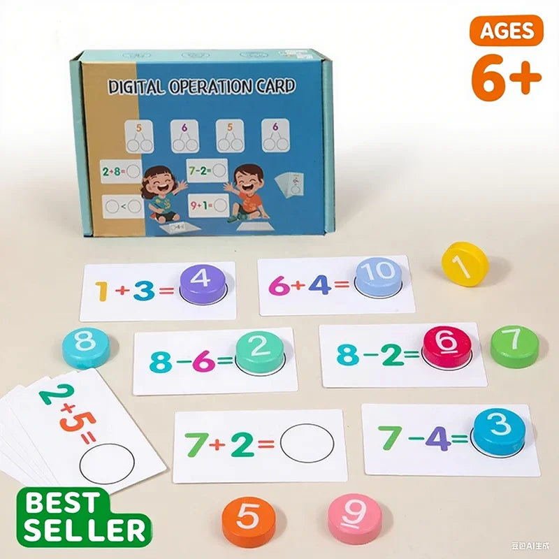 Montessori Math Arithmetic Card Matching Addition & Subtraction Set