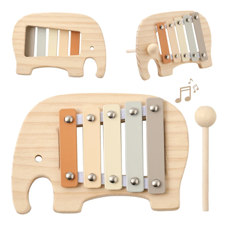 Little Musician Cartoon Elephant Montessori Xylophone Music Toy