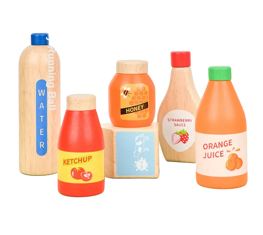 Wooden Milk Drink Pretend Play Kitchen Set