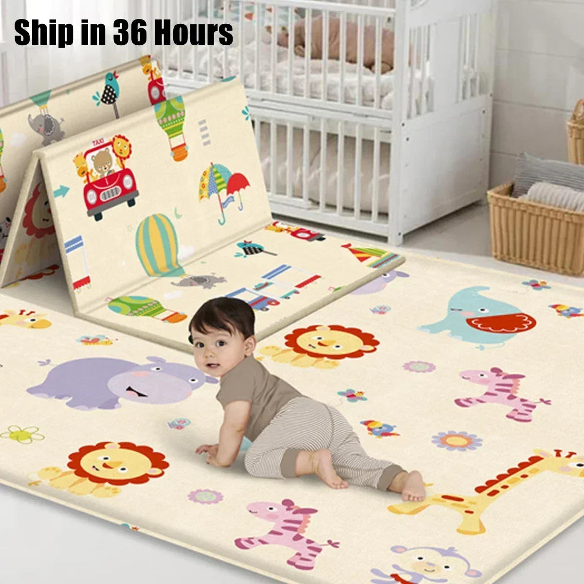 Wonder Crawl Foldable Baby Play Mat, Non-Toxic Activity Rug