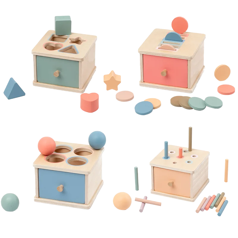 Shape Color Sorting Wooden Drawer Match Set