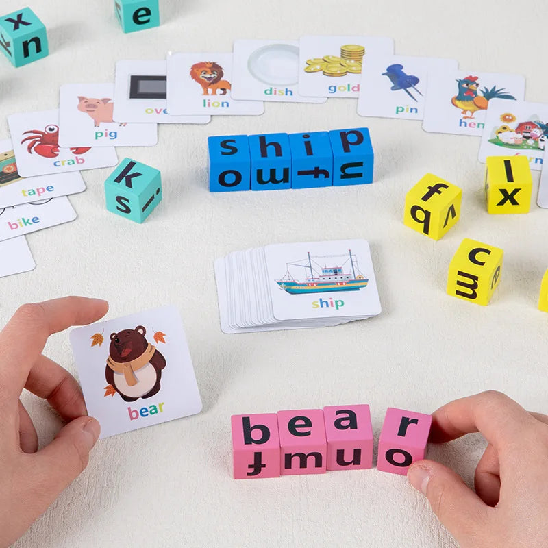 Wonder Spell Wooden Word Spelling Alphabet Block & Card Set