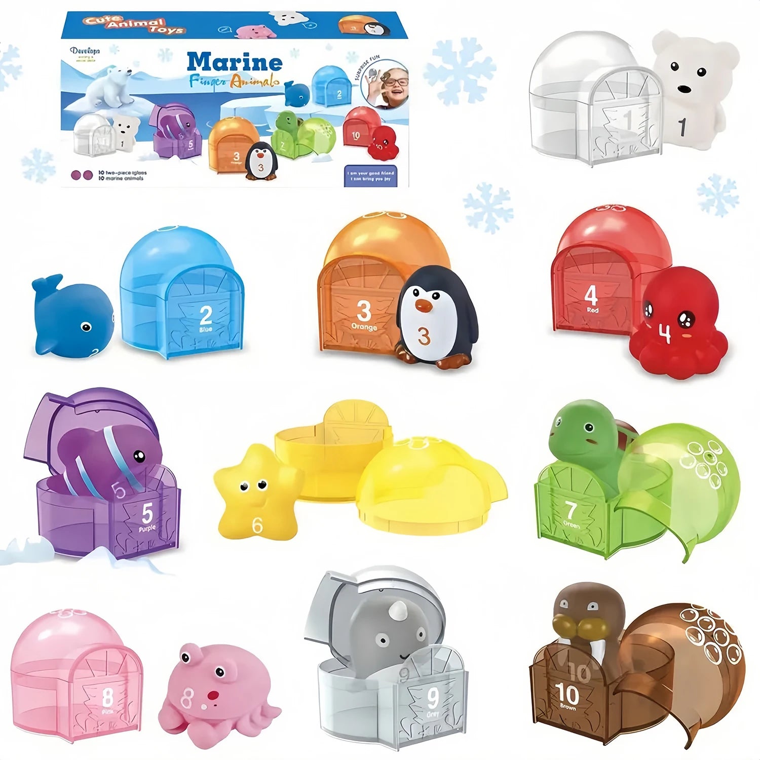 Little Farmers Montessori Farm Train Surprise Counting Match Set