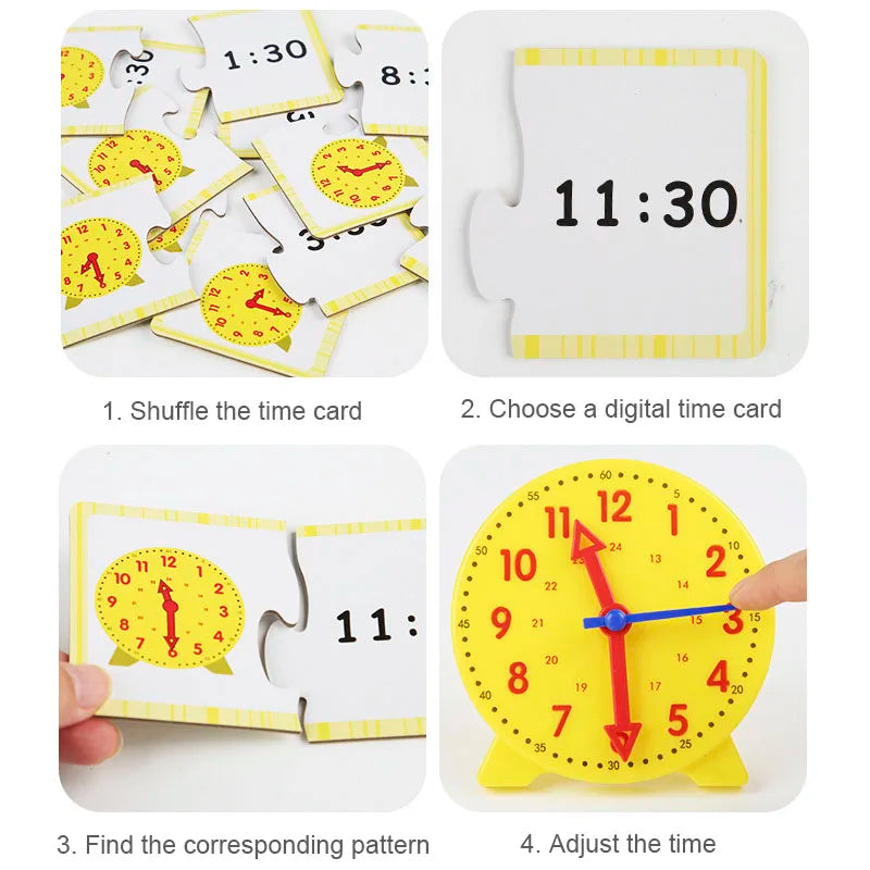 Wonder Time Montessori Clock Hour Minute Second Puzzle Teaching Aid