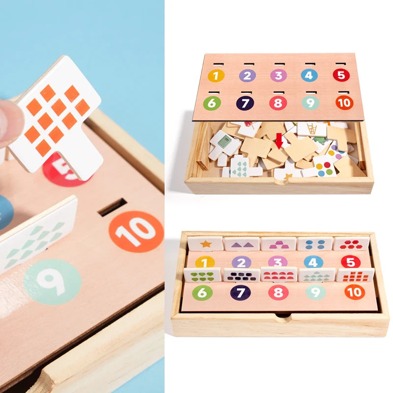 Match Wooden Pattern Shape Puzzle Game Box