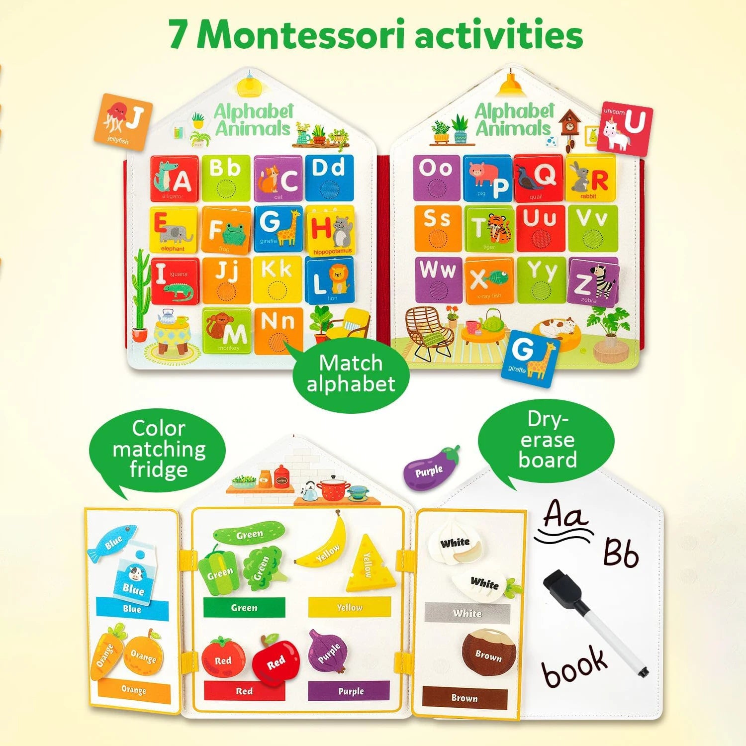 Montessori Felt Sensory Busy Book Fine Motor Activity Set