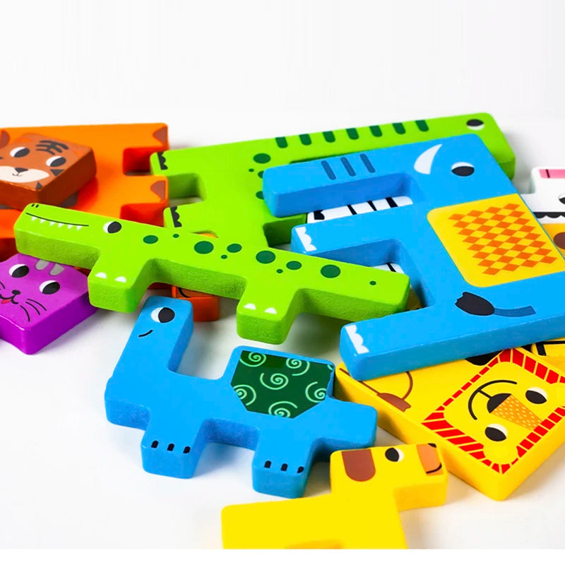 Little Explorers Montessori Wooden Block Puzzle