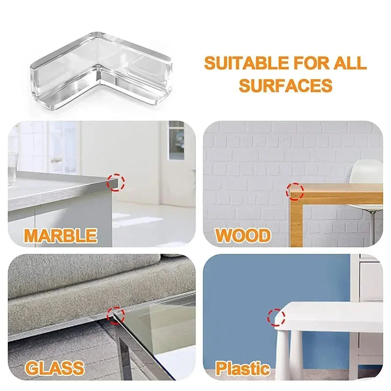 Safe Edges Transparent Silicone Corner Protection Guard Pack