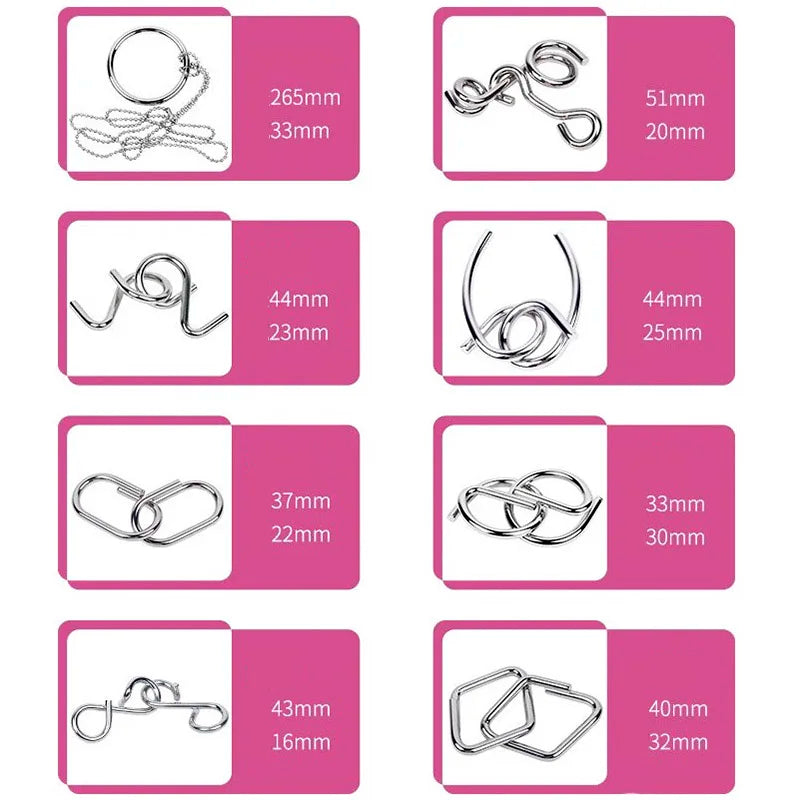 Wonder Twist Metal Wire Puzzle Brain Teaser Set