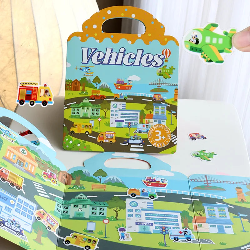 Portable DIY Multi Theme Sticker Play Book