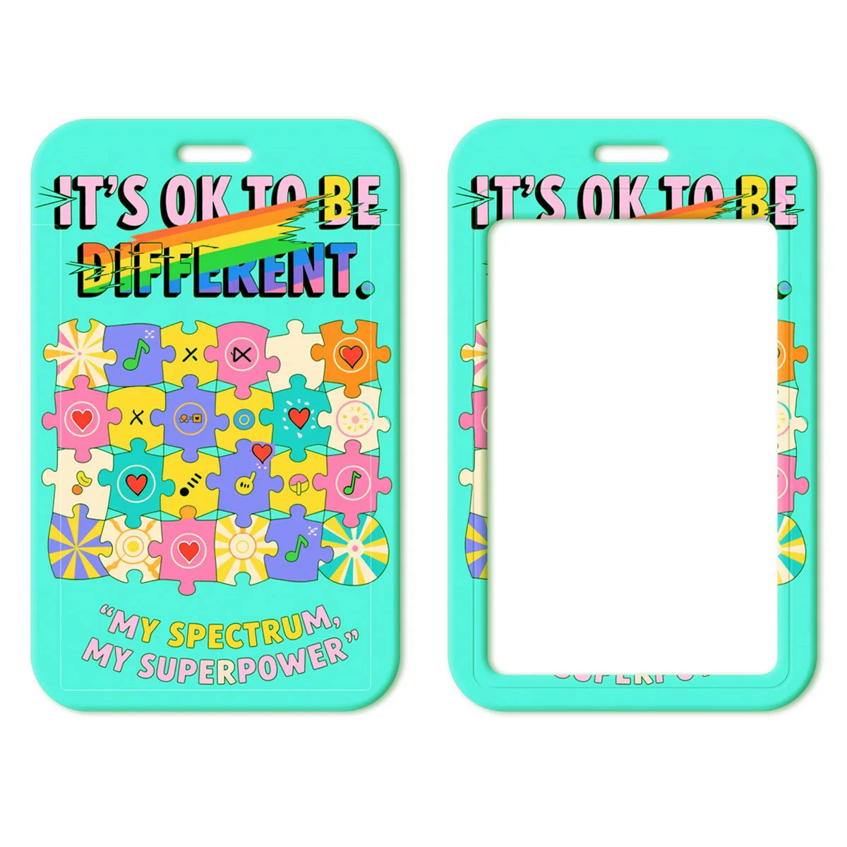 Autism Awareness Puzzle Credential Holder Lanyard