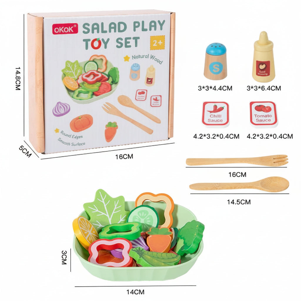 Salad Wooden Pretend Play Set