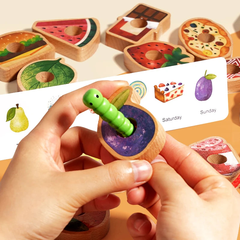 Thread & Feed Hungry Caterpillar Wooden Food Lacing Set