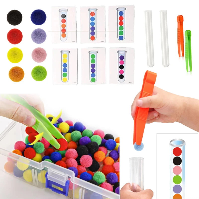 Fine Motor Tweezers Color Sorting Activity Kit