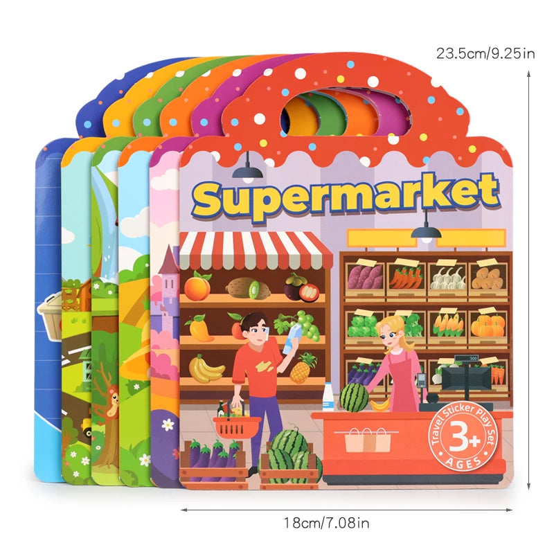 Portable DIY Multi Theme Sticker Play Book