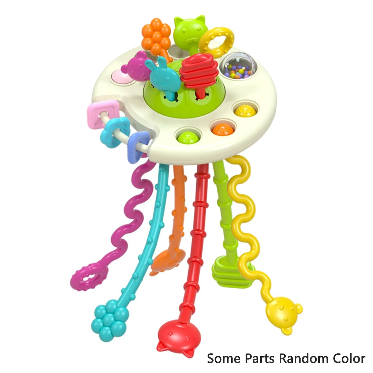 Tug & Rattle Silicone Pull String Teething Sensory Activity Toy