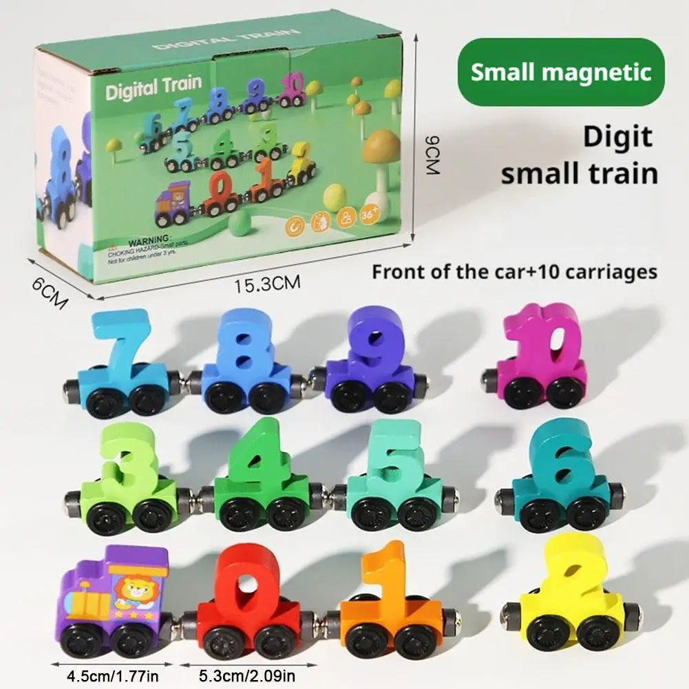 Build & Count Wooden Magnetic Number Train Learning Set