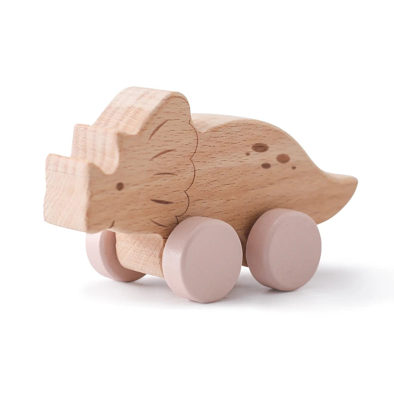Little Dinos Dinosaur Car Montessori Wooden Pretend Play Toy