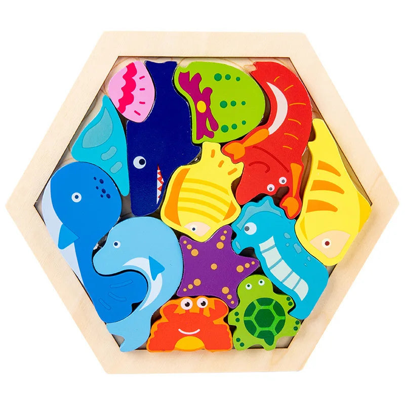 Little Minds 3D Wooden Jigsaw Development Puzzle Set