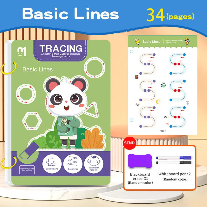 Trace & Erase Magic Reusable Drawing Workbook