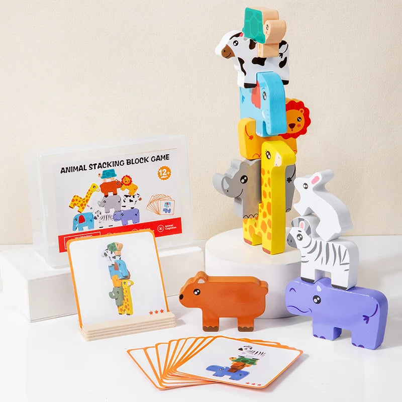 Little Balancers Wooden Animal Shape Match Balance Stack Puzzle