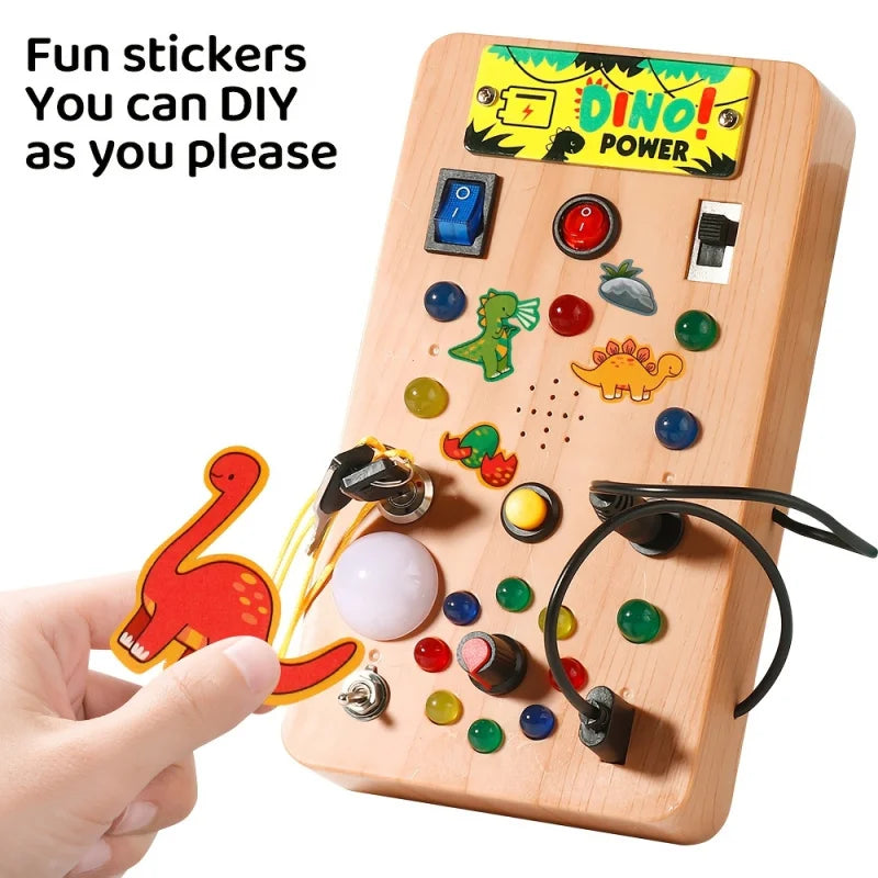 Montessori LED Light Switch Power Button Busy Board Set