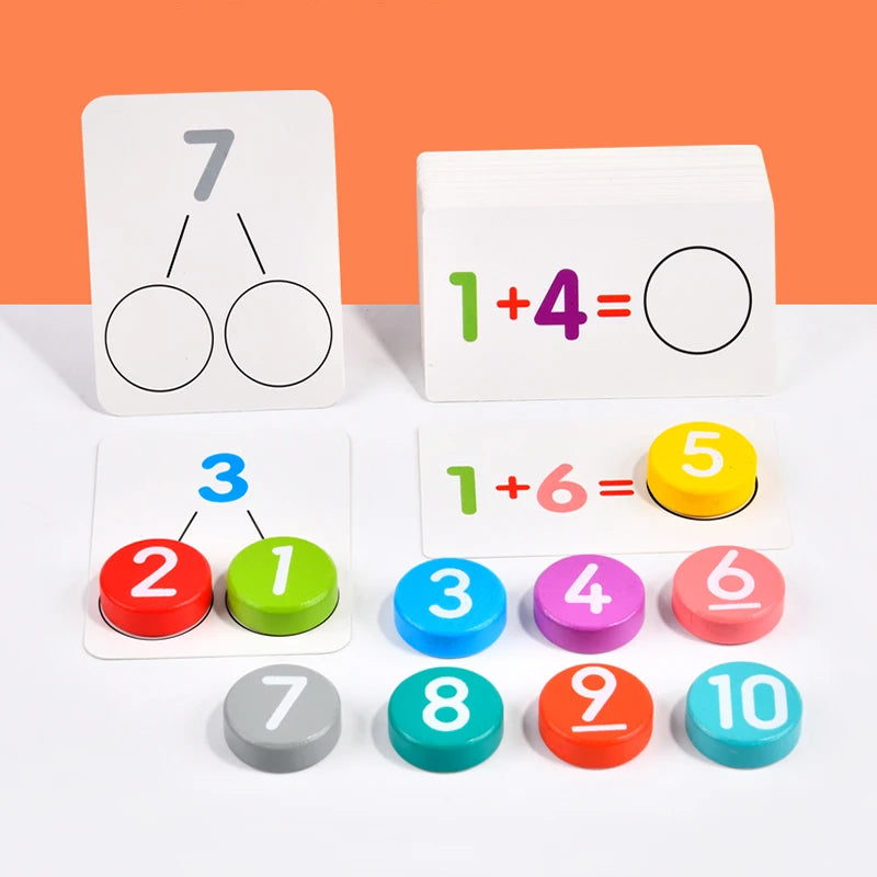 Montessori Math Arithmetic Card Matching Addition & Subtraction Set