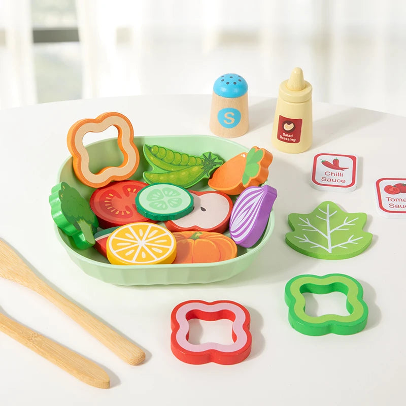 Salad Wooden Pretend Play Set