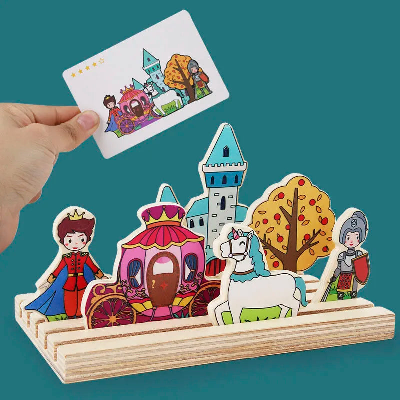 Wooden Logical Shape Matching 3D Puzzle Board