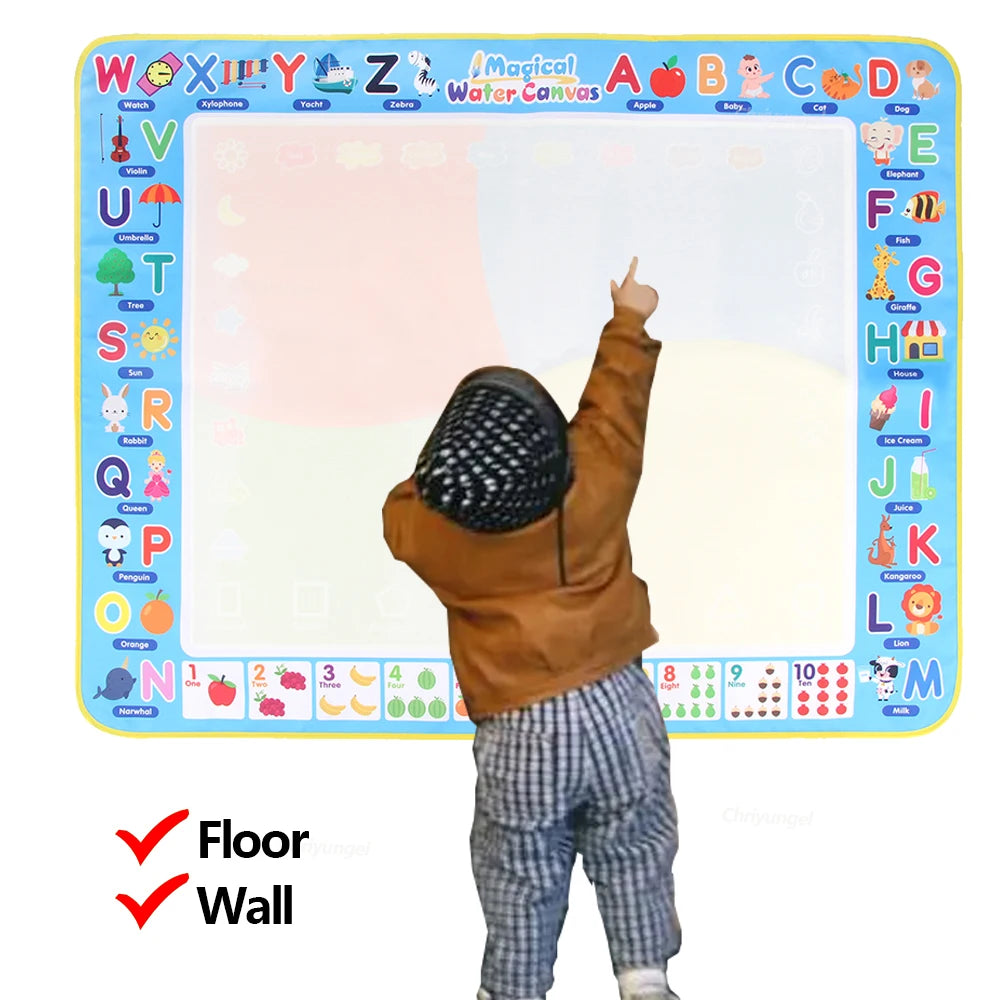 Wonder Draw Magic Water Drawing Mat Reusable Pen Doodle Set