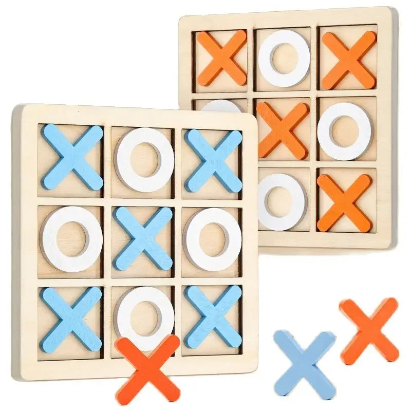 Classic Wooden Tic Tac Toe Board Strategy Game Set