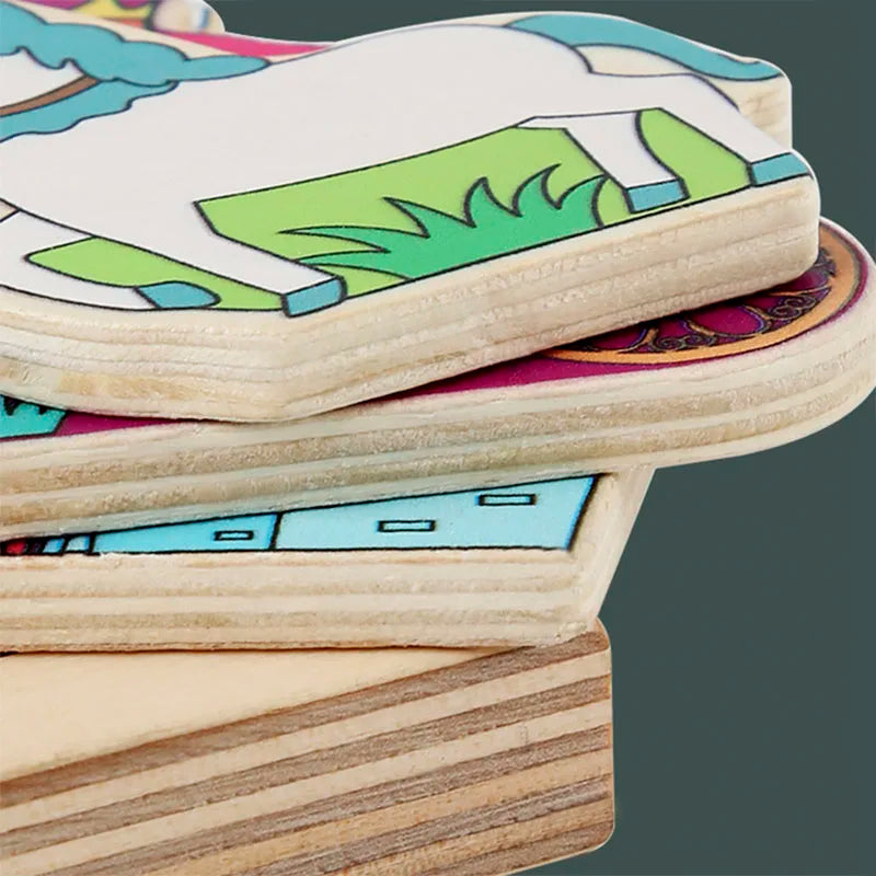 Wooden Logical Shape Matching 3D Puzzle Board