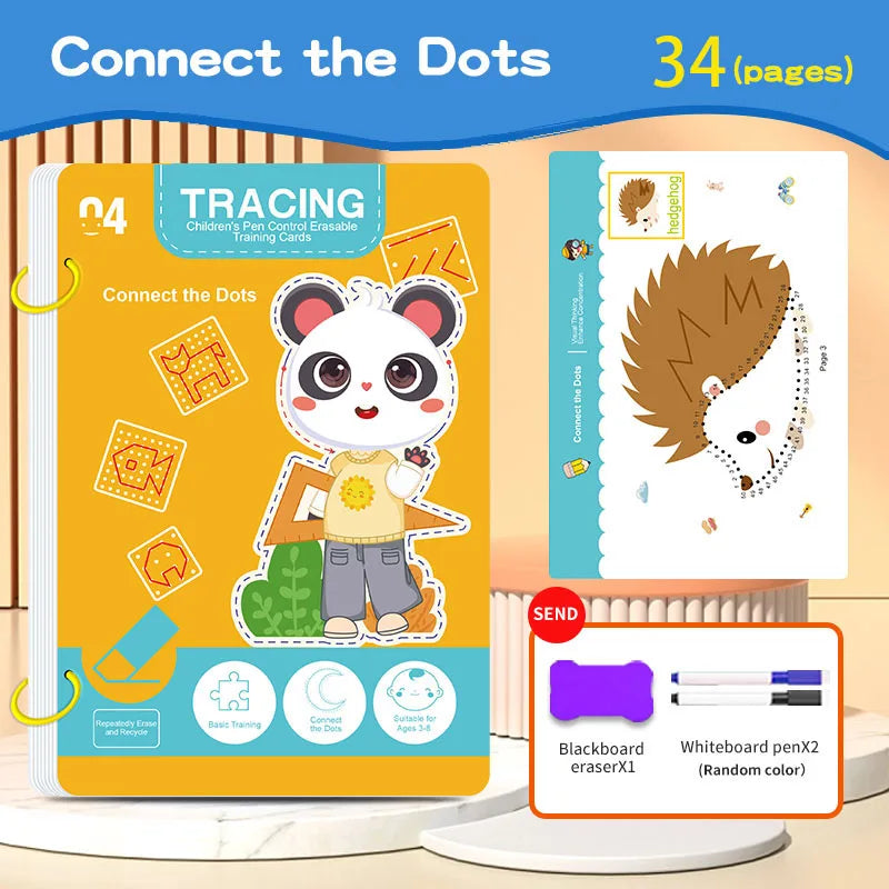 Trace & Erase Magic Reusable Drawing Workbook