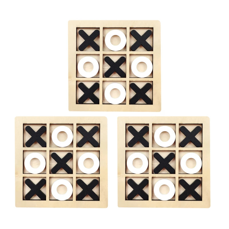 Classic Wooden Tic Tac Toe Board Strategy Game Set