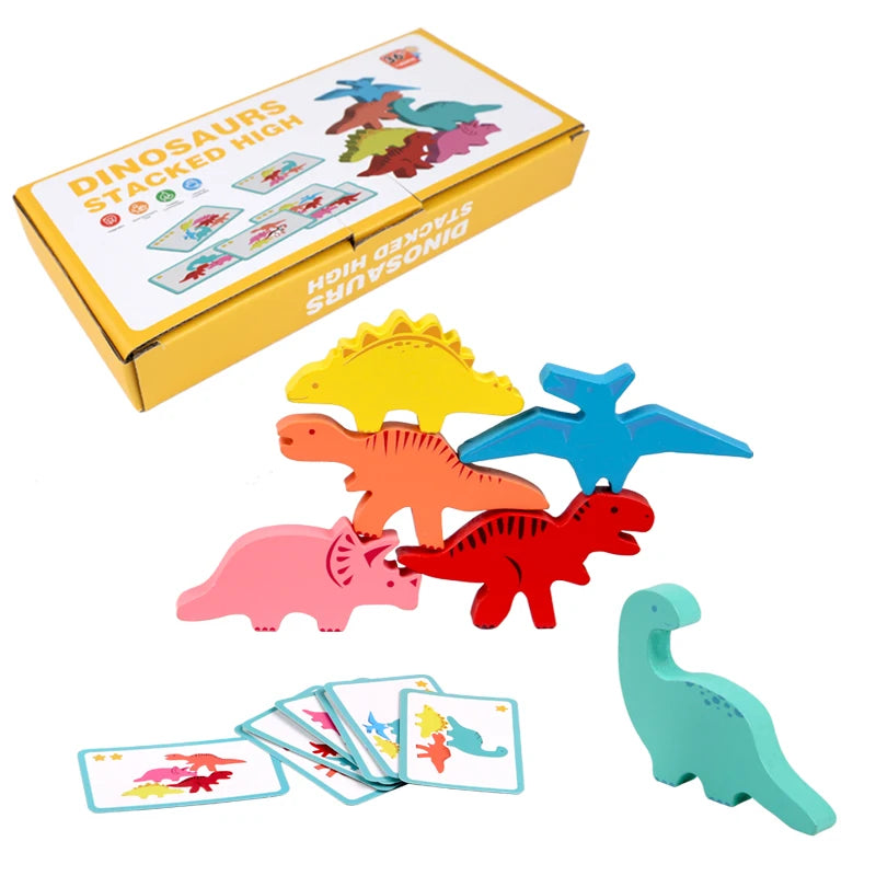 Little Balancers Wooden Dinosaur Animal Balance Block Game Set