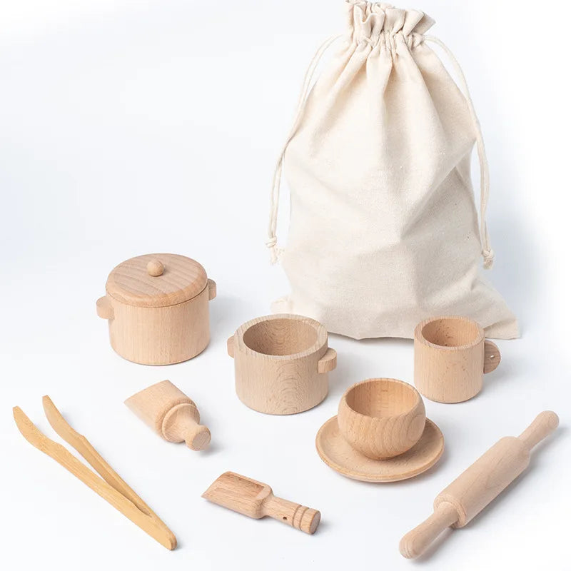 Scoop & Pour Montessori Wooden Sensory Bin Play Set