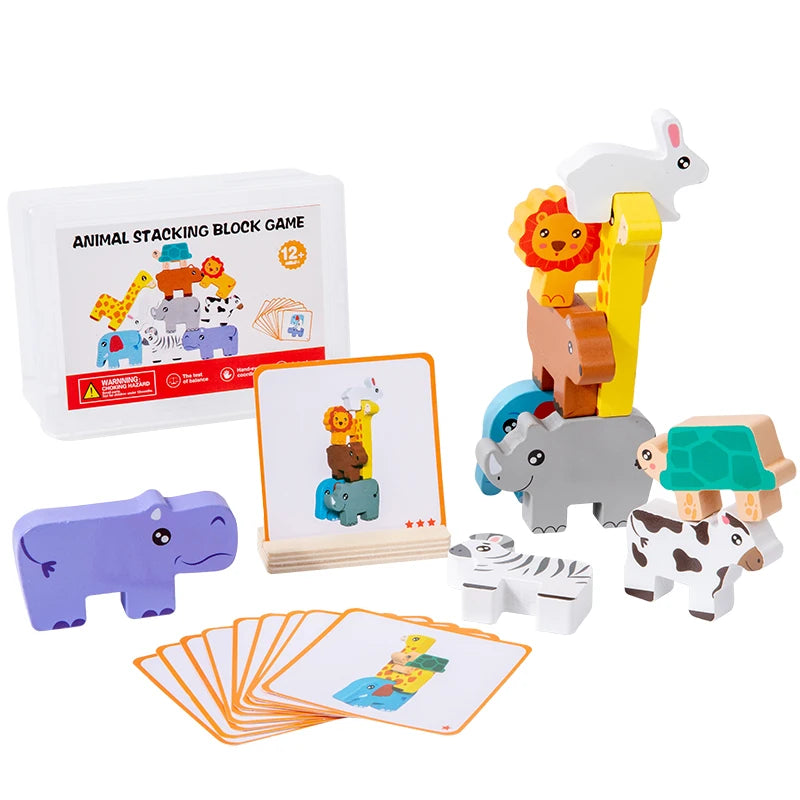 Little Balancers Wooden Animal Shape Match Balance Stack Puzzle